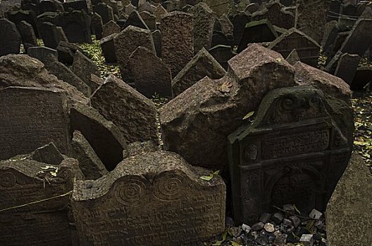 墓地,犹太区,布拉格,捷克共和国