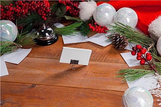 木桌子,圣诞装饰