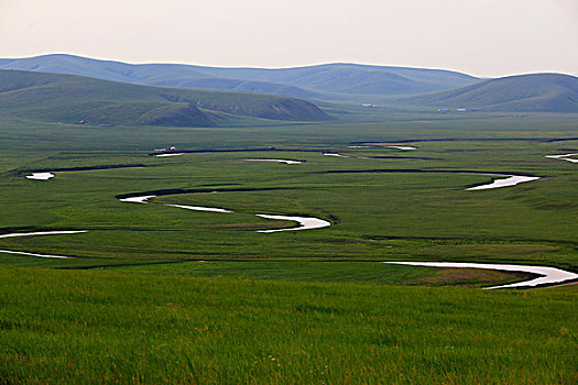 草原,山谷,河流