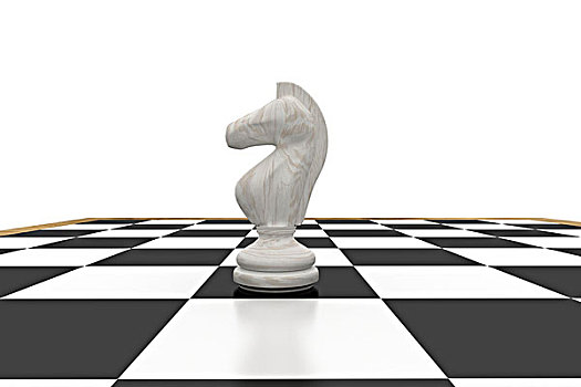 白色,国际象棋马,棋盘
