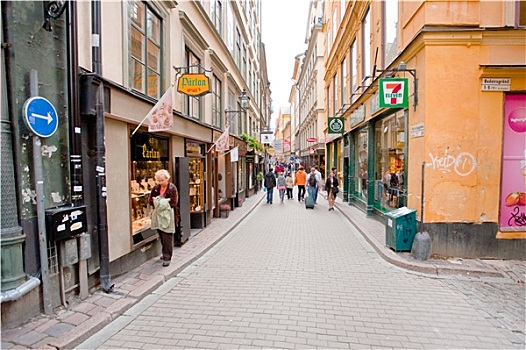 街道,许多,纪念品,商店,斯德哥尔摩