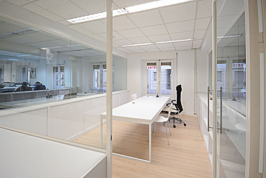 空,现代办公室,白色,家具