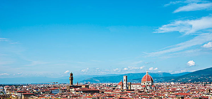 城市,全景,佛罗伦萨大教堂,穹顶,世界遗产,韦奇奥宫,佛罗伦萨,托斯卡纳,意大利,欧洲