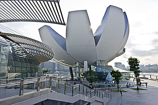 博物馆,码头,湾,沙,新加坡