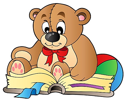 可爱,泰迪熊,读,书本