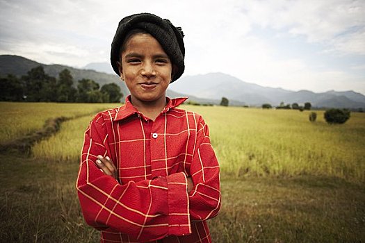 男孩,肖像,地点,波卡拉,尼泊尔
