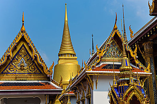 特写,装饰,金色,屋顶,大皇宫,曼谷