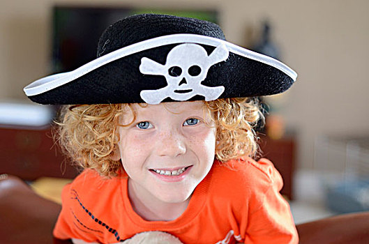 男孩,戴着,海盗,帽子