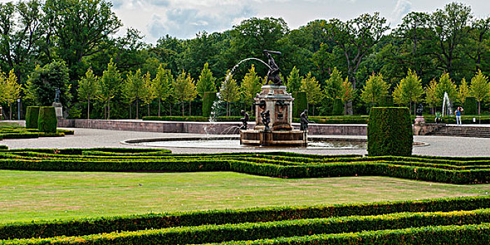 喷泉,巴洛克,花园,德罗特宁霍尔姆宫,斯德哥尔摩县,瑞典
