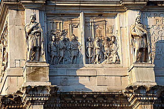 君士坦丁凯旋门,特写,风景,罗马,拉齐奥,意大利,欧洲