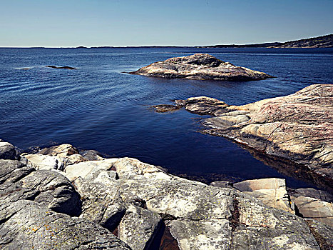 沿岸,海景,石头,挪威