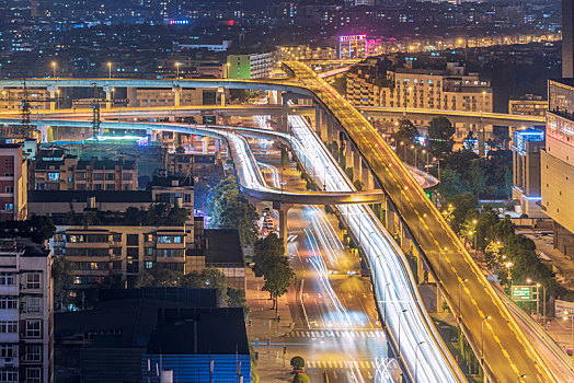 成都青羊区成温立交桥夜景