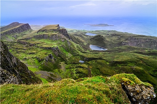 风景,绿色,海岸线,苏格兰高地