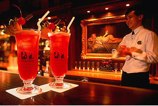 饮料,长,酒吧,莱佛士酒店,新加坡