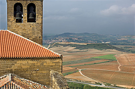 教堂,圣马利亚,乡村,远景,拉里奥哈,区域,北方,西班牙