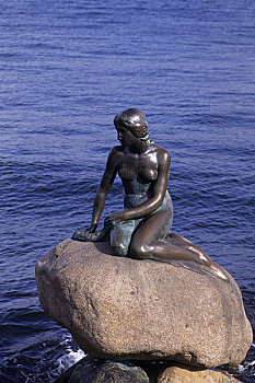 丹麦,哥本哈根,雕塑,小美人鱼
