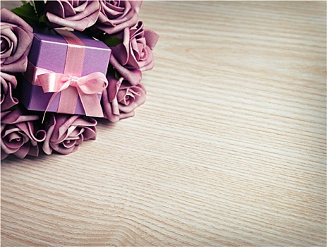 紫色,玫瑰,礼盒