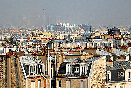 法国,巴黎,12世纪,地区,全景,建筑