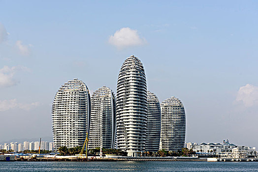 现代,高层建筑,港口,三亚,岛屿,海南,中国,亚洲