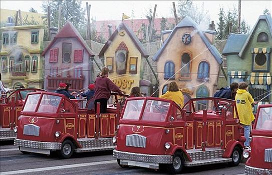 消防车,玩具车,公园,孩子,博登湖区,德国,欧洲
