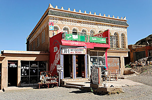 餐馆,纪念品店,靠近,摩洛哥,非洲
