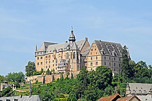 城堡,大学,博物馆,文化,历史,马尔堡,黑森州,德国,欧洲