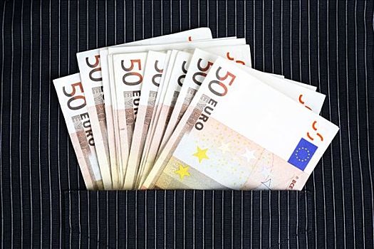 欧元,货币,胸袋