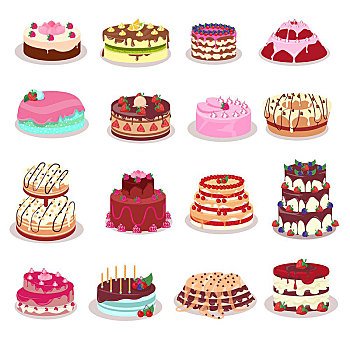 装饰,彩色,浇料,水果,巧克力蛋糕,矢量,风格,漂亮,糖果,甜点,糕点店,广告,生日,婚礼,贺卡,设计,饮食,概念,蛋糕