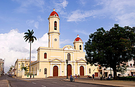 大教堂,教堂,城镇广场,古巴