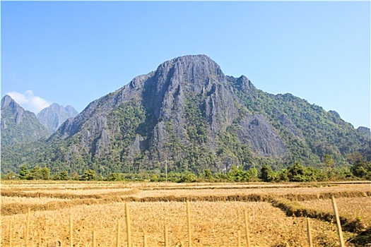 山,风景,万荣,老挝