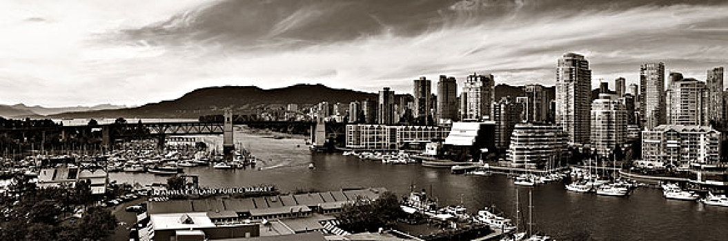 温哥华,湾,航拍,八月,加拿大,人口,一个,不同,城市