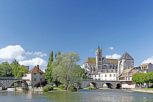 法国,塞纳河,中世纪,乡村,城市,前景
