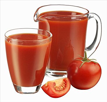 番茄汁,罐,玻璃杯,清新,西红柿