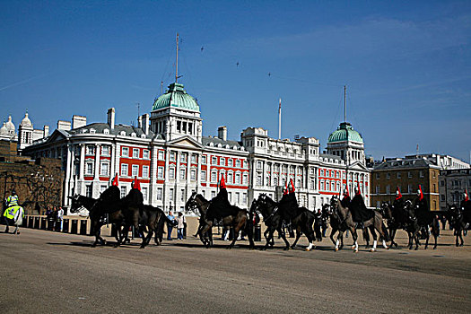 皇家轻骑兵,蓝色,皇家,变化,守卫,典礼,白厅,伦敦,英国