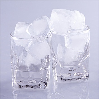 小,玻璃杯,满,冰