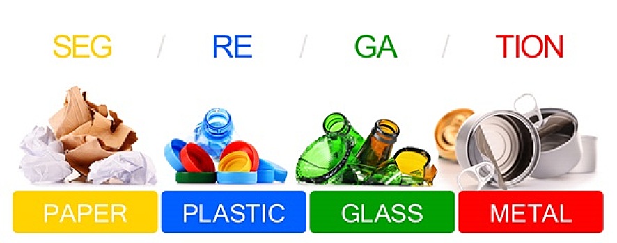 再循环,垃圾,玻璃杯,塑料制品,金属,纸
