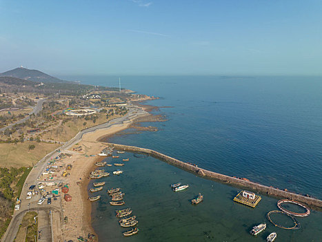 山东省青岛黄岛区海滨航拍图片