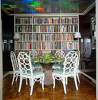 书架,纸,天花板,一起,漆器,茄子,墙壁,给,幻象,留白,房间