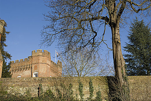 英格兰,萨里,局部,城堡,上方,800年,一个,重要,古建筑,南
