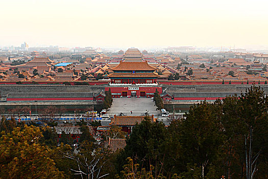 神武门,紫荆城,故宫,天安门,博物院,景山公园,中国,北京,全景,地标,传统