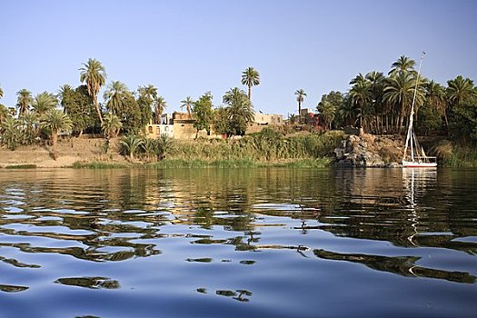 埃及,阿斯旺,尼罗河,乡村