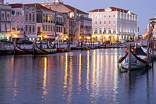 葡萄牙,阿威罗,威尼斯,10世纪,城市,运河,地区,旅游,小船,反射