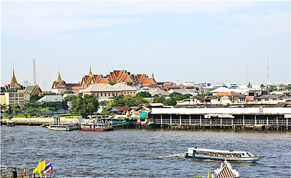 大皇宫,城市,曼谷,河