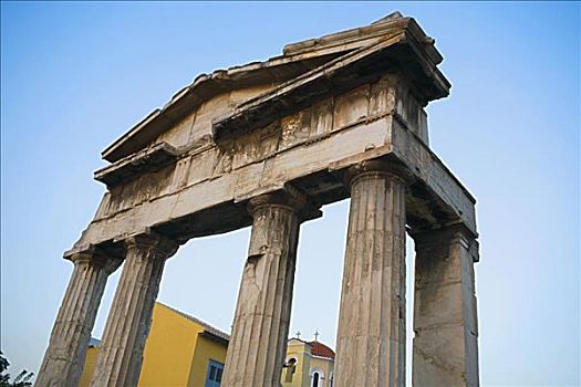 仰视,古遗址,雅典,希腊