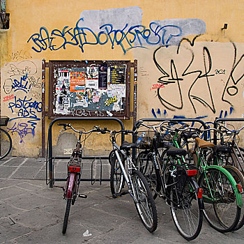 自行车,街道,停放,佛罗伦萨,意大利