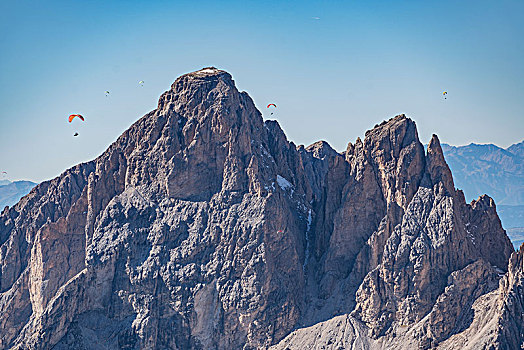 滑翔伞运动者,白云岩,威尼托,意大利