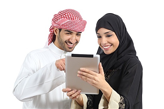 阿拉伯,幸福伴侣,浏览,阅读
