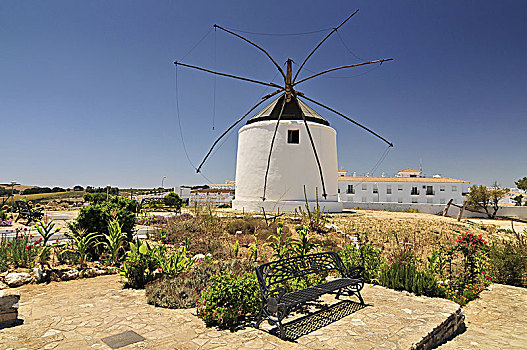 风景,传统风车,安达卢西亚,西班牙