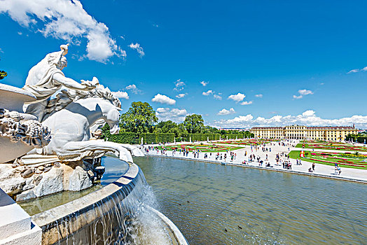 维也纳,奥地利,欧洲,海王星喷泉,花园,宫殿