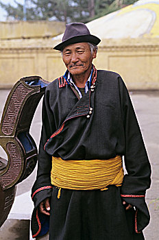 蒙古,老人,戴着,传统服装,乌兰巴托